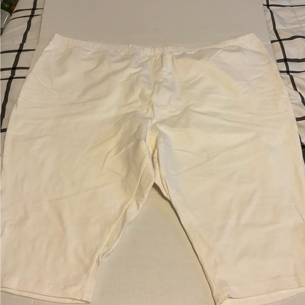 Woman Within White Crop Leggings